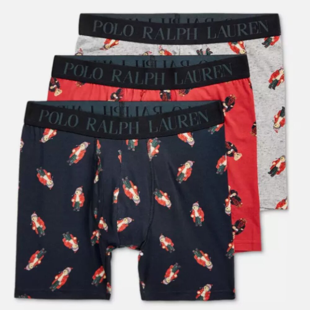 Polo RALPH LAUREN Men's Boxer Briefs Polo Bear Set of Three M/L/XL